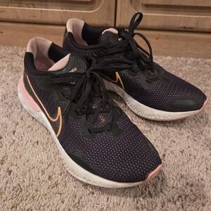 Nike Renew Women's Black and Pink Running Shoes Size 9